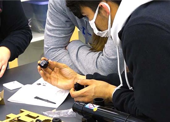 a student works on an engineering project